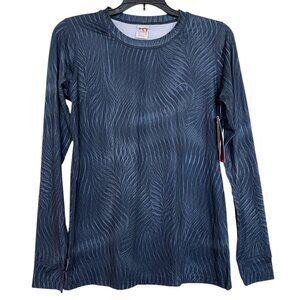 Kari Traa Base Layer Top Shirt Womens Size Medium M Blue Long Sleeve Ladies